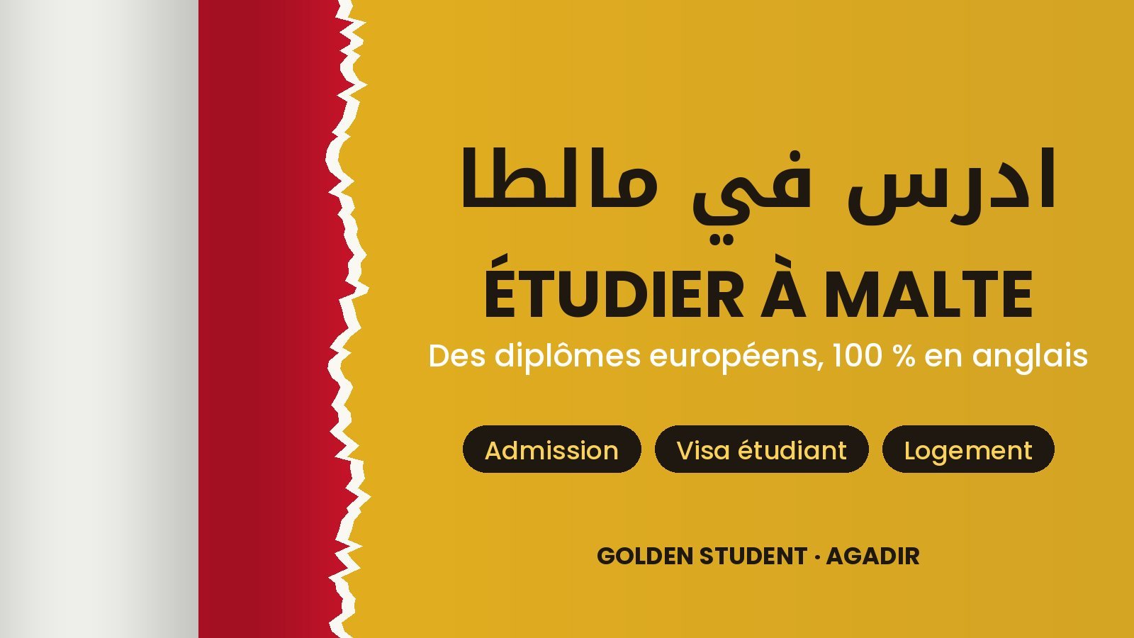 Étudier à Malte avec Golden Student, agence d'orientation à Agadir